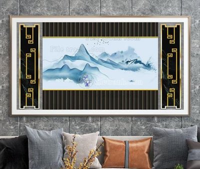 File tranh in trần 3D File tranh hiện đại pha lê gương KF103414 (ảnh gốc)