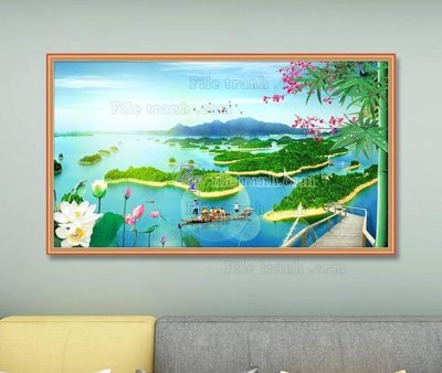 File gốc File tranh hiện đại pha lê gương KF103645 (cho in ấn) độc quyền