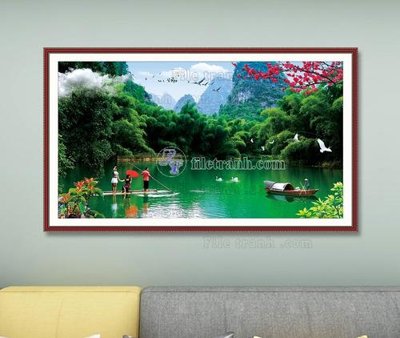 File gốc File tranh hiện đại pha lê gương KF103652 (in mica) trang trí