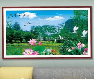 Download file gốc File tranh hiện đại pha lê gương KF103662 (in mica) trong suốt