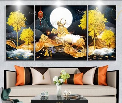 File in trần File tranh hiện đại pha lê gương KF103683 (bản gốc) bầu trời