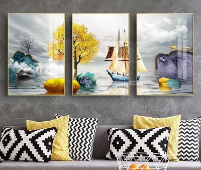 Chi tiết file tranh tráng gương File tranh hiện đại pha lê gương KF103823 (ảnh gốc)