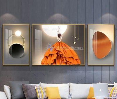 File PSD File tranh hiện đại pha lê gương KF103834 (bản gốc) đã tách nền