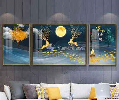 File tranh in tráng gương File tranh hiện đại pha lê gương KF103843 (siêu nét)