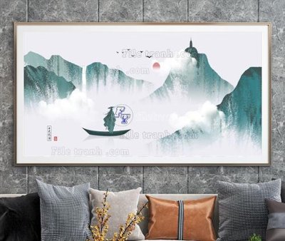 File gốc File tranh hiện đại pha lê gương KF103982 (in lụa) tranh phong thủy