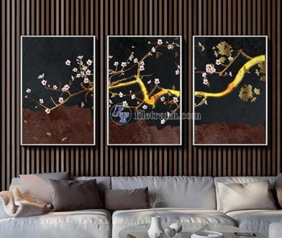 File in trần File tranh hiện đại pha lê gương KF104045 (bản gốc) bầu trời