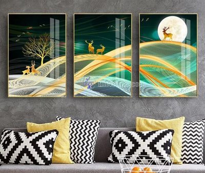 File in lụa File tranh hiện đại pha lê gương KF104075 (tân cổ điển) File tranh hiện đại pha lê gương KF104075