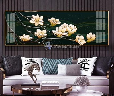 Tải file File tranh hiện đại pha lê gương KF104134 (gốc) chủ đề hoa sen