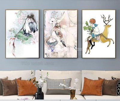 File tranh gốc PSD File tranh hiện đại pha lê gương KF104166 còn nguyên layer