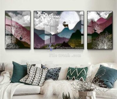 File gốc File tranh hiện đại pha lê gương KF104225 (bản quyền) cho in ấn