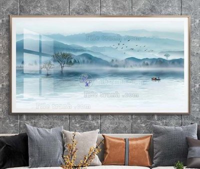File tranh in trần 3D File tranh hiện đại pha lê gương KF104228 (ảnh gốc)