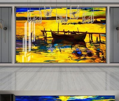 File in trần File tranh hiện đại pha lê gương KF104272 (bản gốc) hoa văn