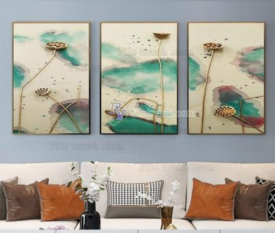 File in lụa File tranh hiện đại pha lê gương KF104321 (hoa văn) File tranh hiện đại pha lê gương KF104321