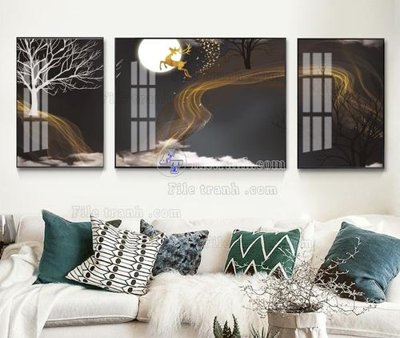 File PSD File tranh hiện đại pha lê gương KF104434 (gốc) nhiều lớp (multi-layer)