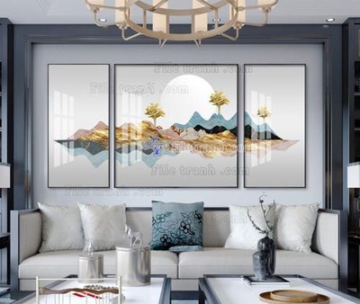 File in trần File tranh hiện đại pha lê gương KF104492 (bản gốc 3D) sống động