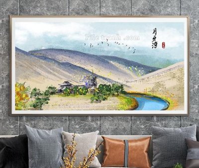 File tranh File tranh hiện đại pha lê gương KF104518 (file gốc) chủ đề phong thủy