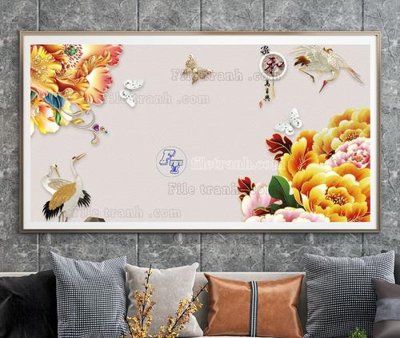 File tranh in tráng gương File tranh hiện đại pha lê gương KF104574 (siêu nét)