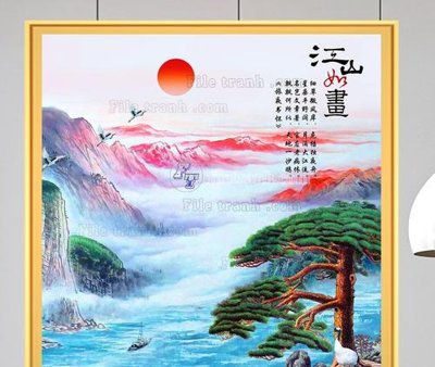 Tải file File tranh hiện đại pha lê gương KF104631 (gốc) chủ đề phong thủy