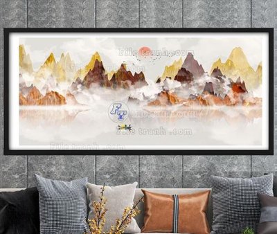 File tranh File tranh hiện đại pha lê gương KF104655 (gốc) chủ đề thành phố