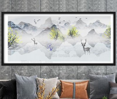 File tranh File tranh hiện đại pha lê gương KF104694 (bản gốc) in lụa 3D