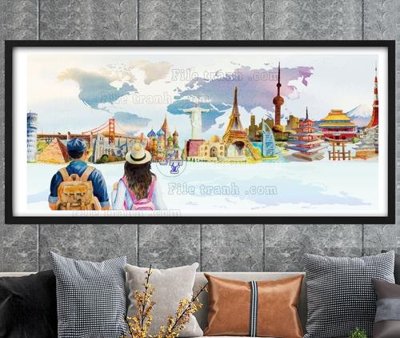 File gốc in ấn File tranh hiện đại pha lê gương KF104738 độ phân giải cao