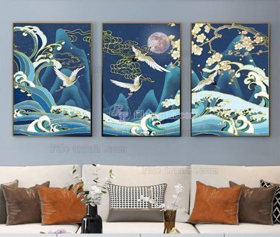 File tranh in tráng gương File tranh hiện đại pha lê gương KF104744 (siêu nét)