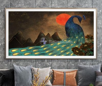 File in trần File tranh hiện đại pha lê gương KF104789 (file gốc) hoa văn 3D