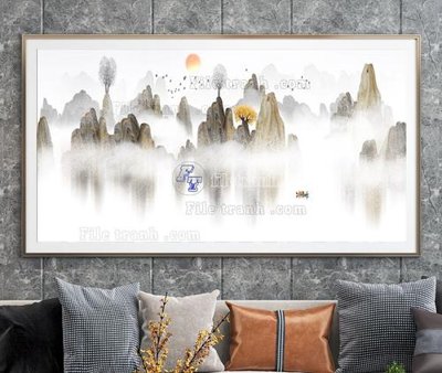 File PSD File tranh hiện đại pha lê gương KF104875 (bản gốc) đã tách nền