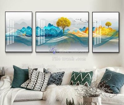 File tranh in trần 3D File tranh hiện đại pha lê gương KF104920 (ảnh gốc)
