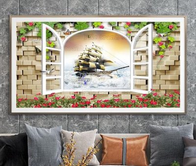 Tải file File tranh hiện đại pha lê gương KF104977 (gốc) làm file tranh quảng cáo