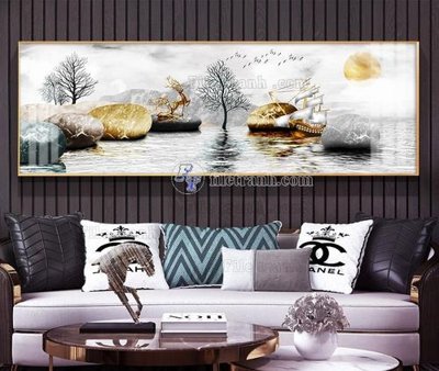 Download file gốc File tranh hiện đại pha lê gương KF105221 (in lụa) hoa lá