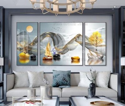 File gốc File tranh hiện đại pha lê gương KF105245 (in lụa) họa tiết 3D