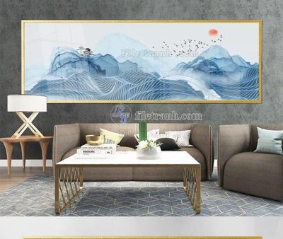 File gốc File tranh hiện đại pha lê gương KF105294 (in lụa) tranh mã đáo