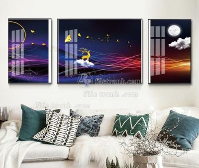 File gốc in ấn File tranh hiện đại pha lê gương KF105305 độ phân giải cao