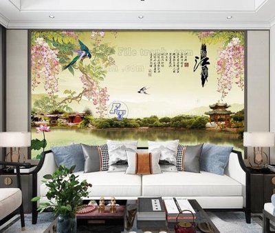 File tranh File tranh hiện đại pha lê gương KF105391 (ảnh gốc) in trần 3D