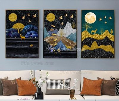 Tải file File tranh hiện đại pha lê gương KF105446 (PSD) cho in ấn quảng cáo