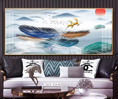 File in lụa File tranh hiện đại pha lê gương KF105494 (phong cảnh) File tranh hiện đại pha lê gương KF105494