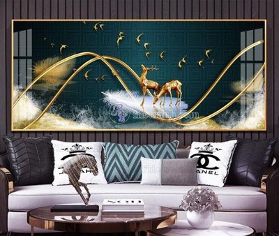 File in mica File tranh hiện đại pha lê gương KF105495 (bản gốc) làm vách ngăn