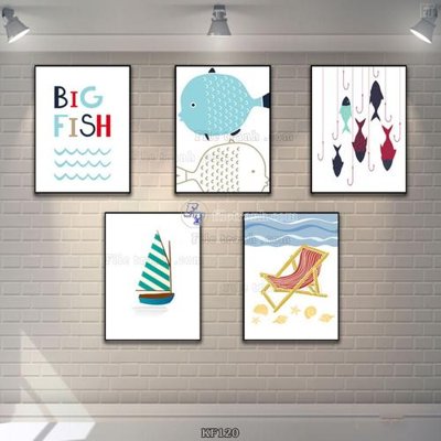 Ảnh mô tả file gốc in mica Tranh bộ nhiều tấm KF120