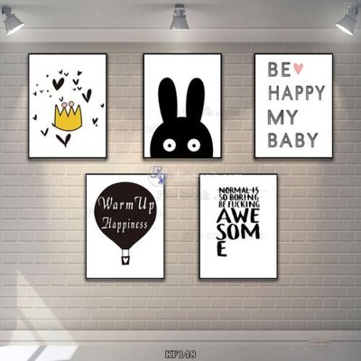 File tranh gốc in trần nhà Tranh bộ nhiều tấm KF148 3D