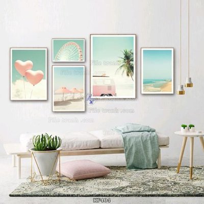 Chi tiết file gốc Tranh bộ nhiều tấm KF404 (cho in tráng gương)