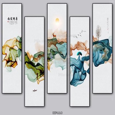 File gốc Tranh bộ nhiều tấm KF418 (in tráng gương) sang trọng