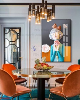 Tải file Tranh decor phủ gương hiện đại KF50000 (gốc) chủ đề hoa sen