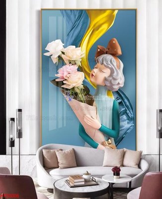 File ảnh Tranh decor phủ gương hiện đại KF50006 (gốc) in backdrop sự kiện