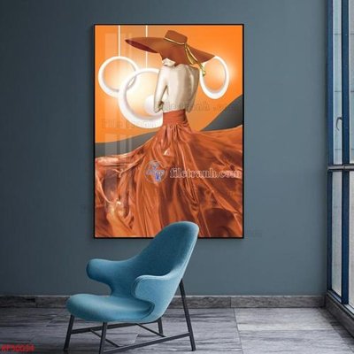 File in lụa Tranh decor phủ gương hiện đại KF50034 (chất lượng cao) Tranh decor phủ gương hiện đại KF50034