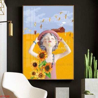 File tranh Tranh decor phủ gương hiện đại KF50140 (gốc) in trên kính