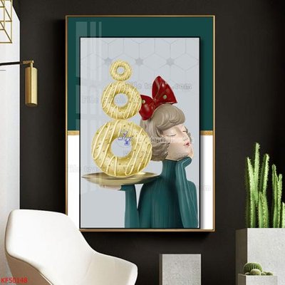 File tranh in trần Tranh decor phủ gương hiện đại KF50148 (ảnh gốc siêu nét)