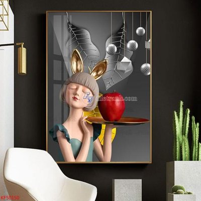 File in trần Tranh decor phủ gương hiện đại KF50150 (file gốc) xuyên sáng