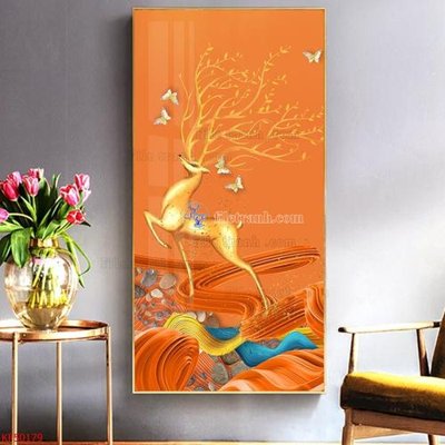 File gốc Tranh decor phủ gương hiện đại KF50179 (in tráng gương) hiện đại