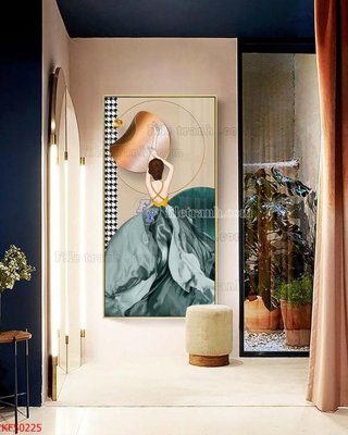 File gốc Tranh decor phủ gương hiện đại KF50225 (in 3D) nghệ thuật